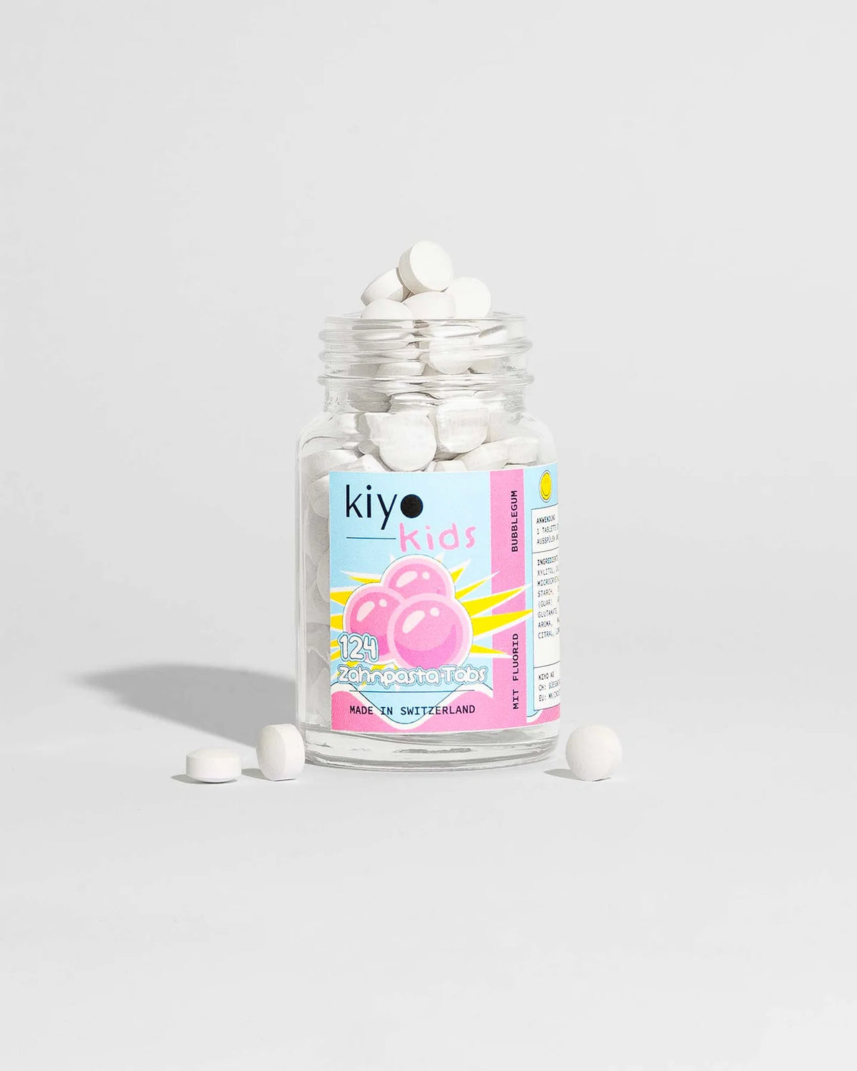 KIYO Kids Zahnp Tabs o Fluorid Bubbleg 124 Stk Gla